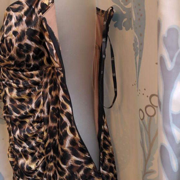 Love Tease Leopard Print Bodycon Wiggle Mini Dress Sz 11 - Picture 6 of 11